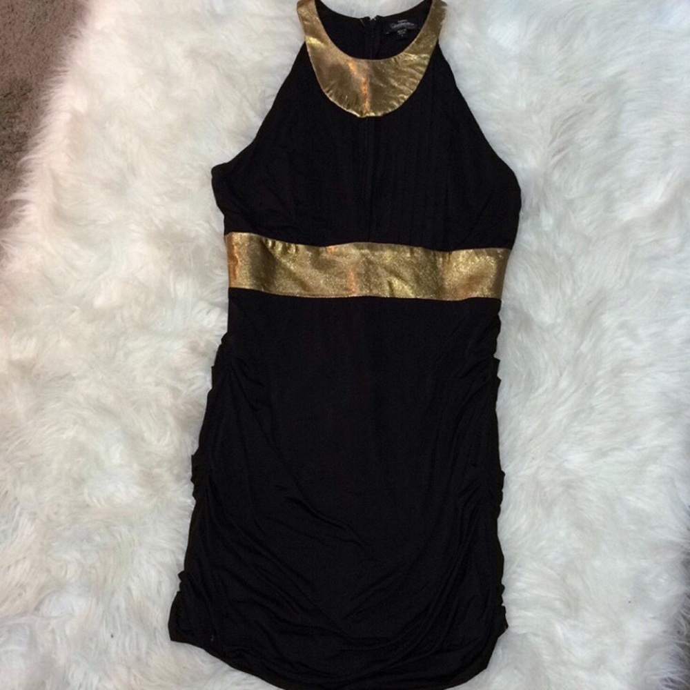✨LIKE NEW✨Bebe Black/Gold Dress